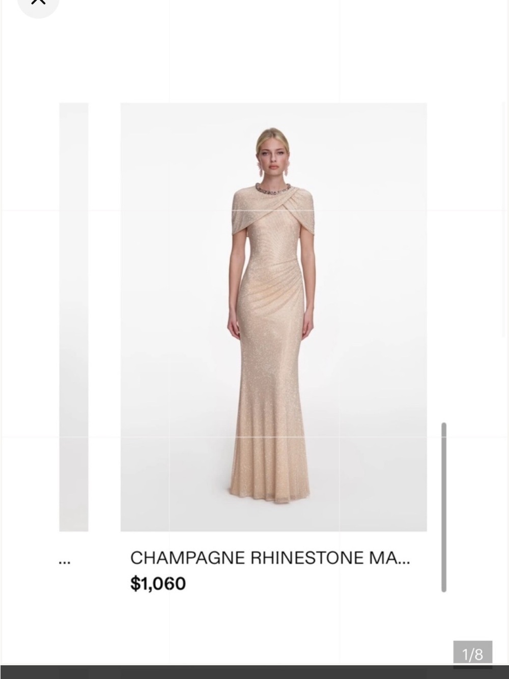 Self-Portrait Champagne Beaded Off-Shoulder Draped Maxi Dress
Originally $1050